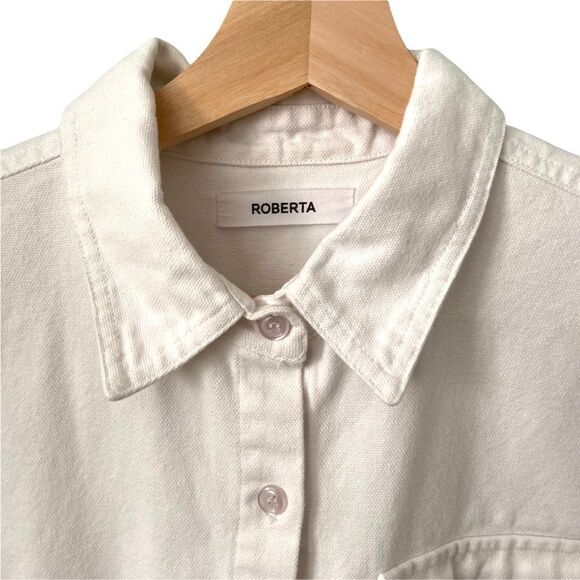 Roberta White Georgia Button Down Made in USA Size Medium - Picture 9 of 13